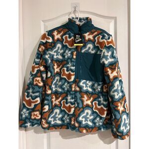 Art Class Kids Girls Jacket Zip Up High Pile Fleece Orange Steel‎ Blue Size 16